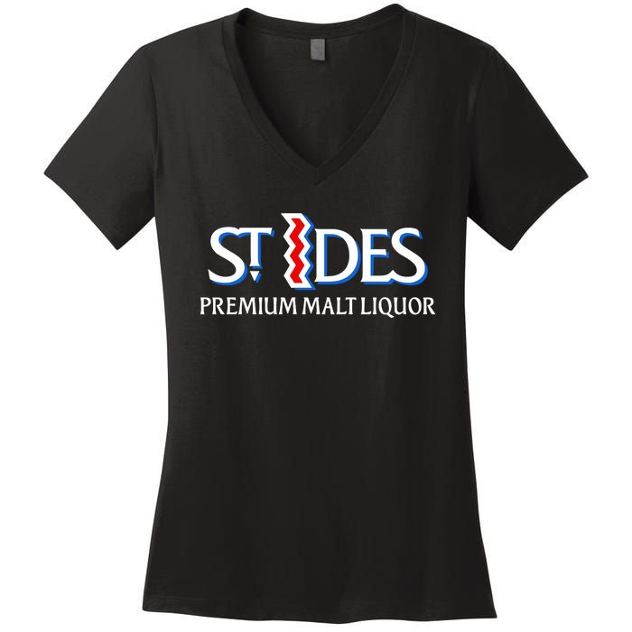 St Ides Premium Malt Liquor Women's V-Neck T-Shirt