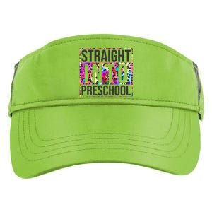 Straight Into Preschool Funny Cute Pre School Adult Drive Performance Visor