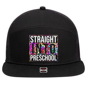 Straight Into Preschool Funny Cute Pre School 7 Panel Mesh Trucker Snapback Hat