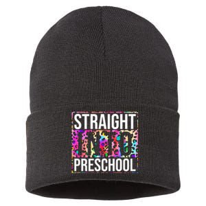 Straight Into Preschool Funny Cute Pre School Sustainable Knit Beanie