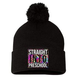 Straight Into Preschool Funny Cute Pre School Pom Pom 12in Knit Beanie