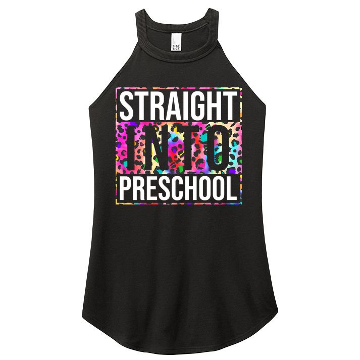 Straight Into Preschool Funny Cute Pre School Women's Perfect Tri Rocker Tank