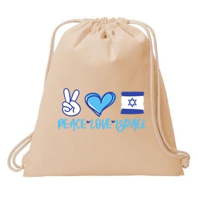 Support Israel Peace Love Israel I Stand With Israel Vintage Drawstring Bag