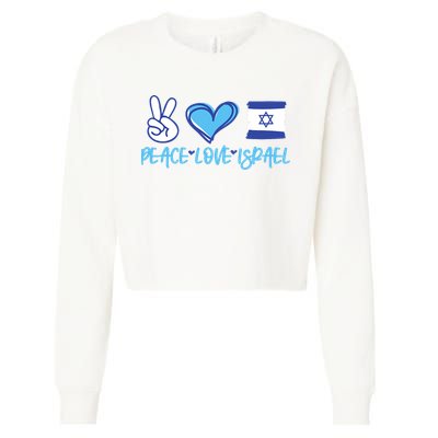 Support Israel Peace Love Israel I Stand With Israel Vintage Cropped Pullover Crew