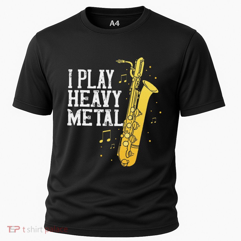 Saxophone I Play Heavy Metal Saxophonist Euphonium Baritone Cooling Performance Crew T-Shirt