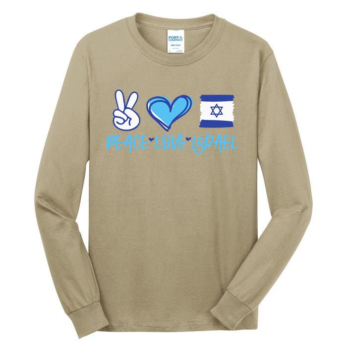 Support Israel Peace Love Israel I Stand With Israel Vintage Tall Long Sleeve T-Shirt