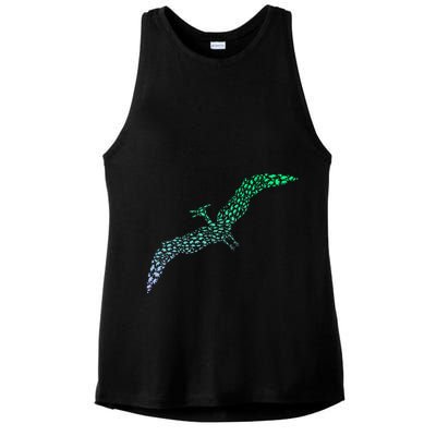 Silhouette Icon Pterodactyl Dinosaur Pterodactyl Ladies PosiCharge Tri-Blend Wicking Tank