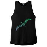 Silhouette Icon Pterodactyl Dinosaur Pterodactyl Ladies PosiCharge Tri-Blend Wicking Tank