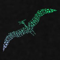 Silhouette Icon Pterodactyl Dinosaur Pterodactyl Ladies PosiCharge Tri-Blend Wicking Tank