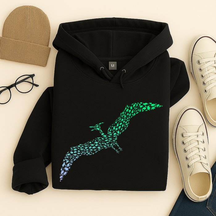 Silhouette Icon Pterodactyl Dinosaur Pterodactyl Hoodie
