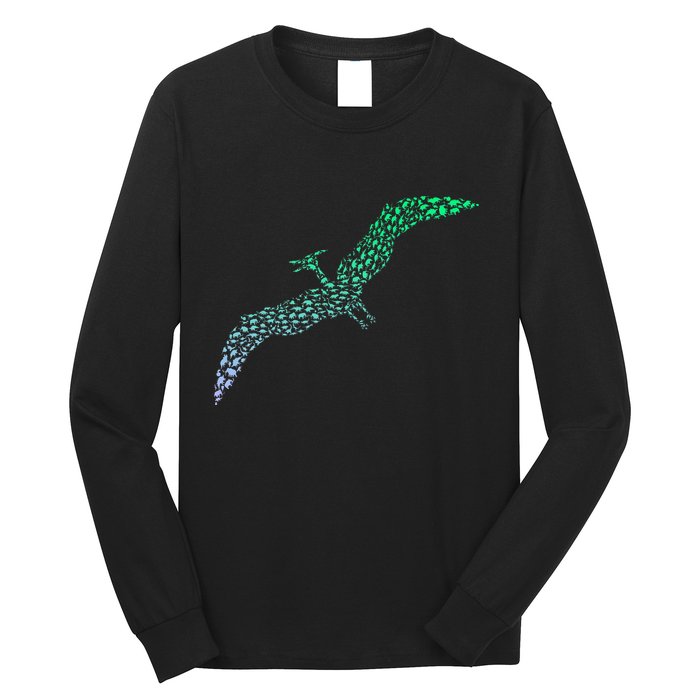 Silhouette Icon Pterodactyl Dinosaur Pterodactyl Long Sleeve Shirt