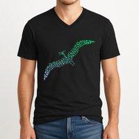 Silhouette Icon Pterodactyl Dinosaur Pterodactyl V-Neck T-Shirt