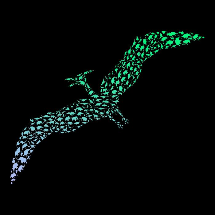 Silhouette Icon Pterodactyl Dinosaur Pterodactyl Sustainable Bucket Hat
