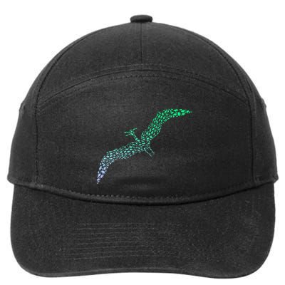 Silhouette Icon Pterodactyl Dinosaur Pterodactyl 7-Panel Snapback Hat