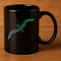 Silhouette Icon Pterodactyl Dinosaur Pterodactyl 11oz C Handle Ceramic Mug