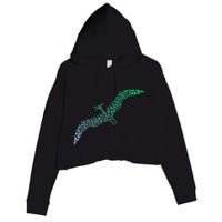 Silhouette Icon Pterodactyl Dinosaur Pterodactyl Crop Fleece Hoodie