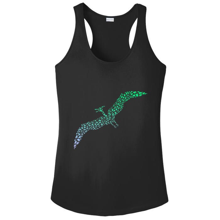 Silhouette Icon Pterodactyl Dinosaur Pterodactyl Ladies PosiCharge Competitor Racerback Tank