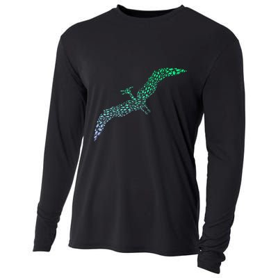 Silhouette Icon Pterodactyl Dinosaur Pterodactyl Cooling Performance Long Sleeve Crew