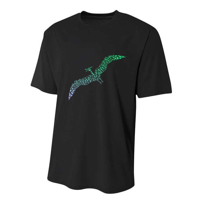 Silhouette Icon Pterodactyl Dinosaur Pterodactyl Youth Performance Sprint T-Shirt