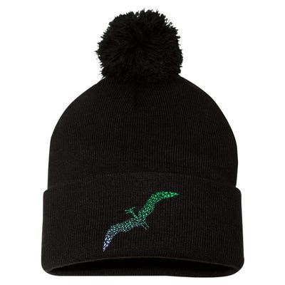 Silhouette Icon Pterodactyl Dinosaur Pterodactyl Pom Pom 12in Knit Beanie