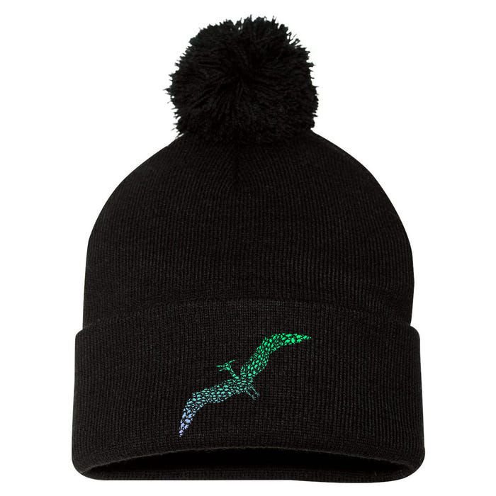 Silhouette Icon Pterodactyl Dinosaur Pterodactyl Pom Pom 12in Knit Beanie