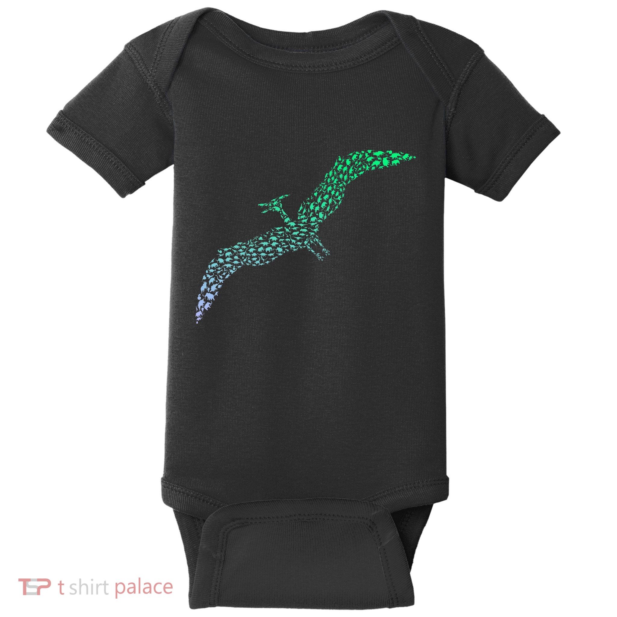Silhouette Icon Pterodactyl Dinosaur Pterodactyl Baby Bodysuit