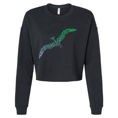 Silhouette Icon Pterodactyl Dinosaur Pterodactyl Cropped Pullover Crew