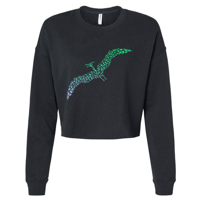 Silhouette Icon Pterodactyl Dinosaur Pterodactyl Cropped Pullover Crew