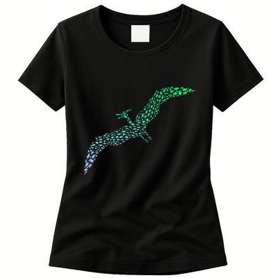 Silhouette Icon Pterodactyl Dinosaur Pterodactyl Womens T-Shirt