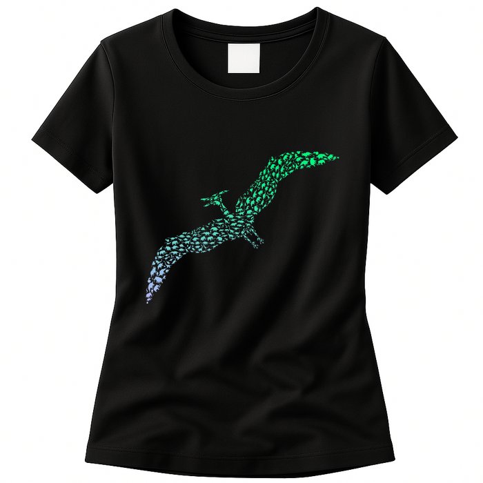Silhouette Icon Pterodactyl Dinosaur Pterodactyl Womens T-Shirt