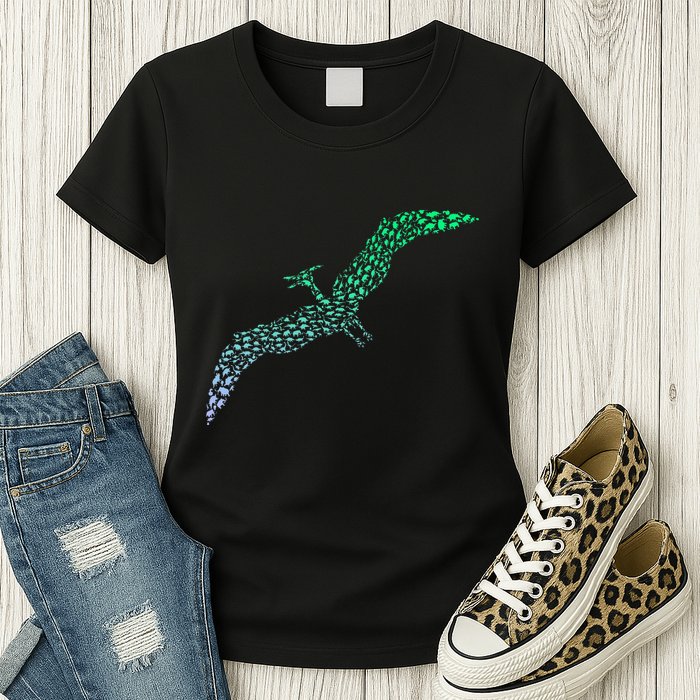 Silhouette Icon Pterodactyl Dinosaur Pterodactyl Womens T-Shirt