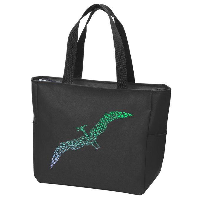 Silhouette Icon Pterodactyl Dinosaur Pterodactyl Zip Tote Bag