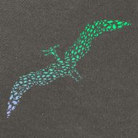 Silhouette Icon Pterodactyl Dinosaur Pterodactyl Cotton Canvas Backpack
