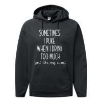 Sometimes I Puke When I Drink Too Much Onesies Performance Fleece Hoodie