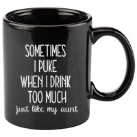 Sometimes I Puke When I Drink Too Much Onesies 11oz C Handle Ceramic Mug