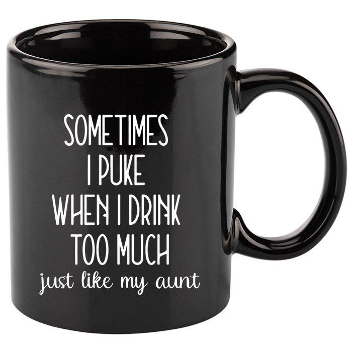 Sometimes I Puke When I Drink Too Much Onesies 11oz C Handle Ceramic Mug