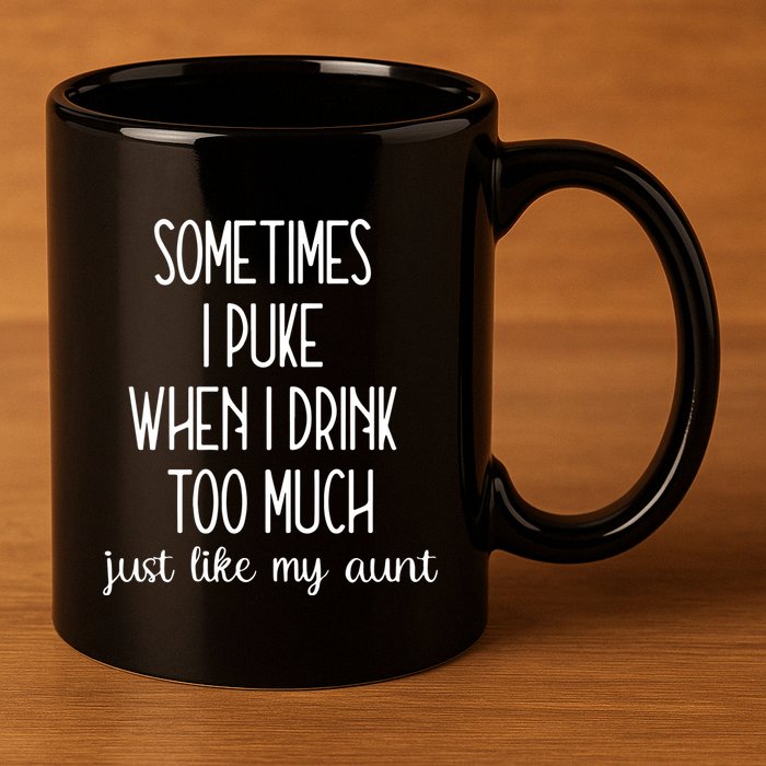 Sometimes I Puke When I Drink Too Much Onesies 11oz C Handle Ceramic Mug