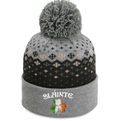 Slainte Irish Patrick Day The Baniff Cuffed Pom Beanie