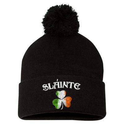 Slainte Irish Patrick Day Pom Pom 12in Knit Beanie