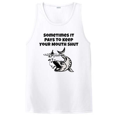 Sometimes It Pays To Keep Your Mouth Shut Funny Fishing PosiCharge Competitor Tank