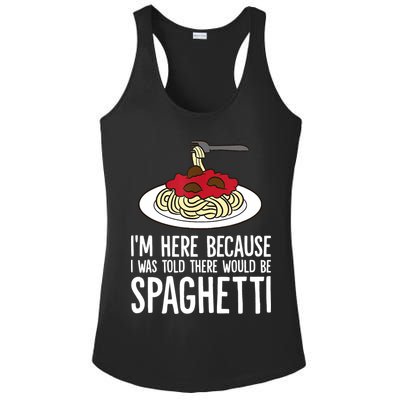 Spaghetti Italian Pasta I'm Just Here For Spaghetti Ladies PosiCharge Competitor Racerback Tank