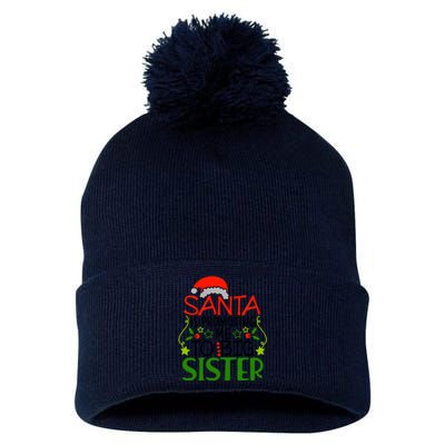 Santa Is Promoting Me To Big Sister Christmas Pom Pom 12in Knit Beanie