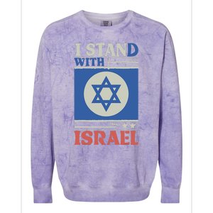 Support Israel Pray For Israel We Stand With Israel Colorblast Crewneck Sweatshirt