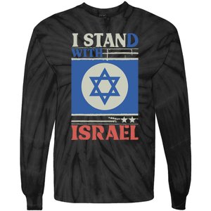 Support Israel Pray For Israel We Stand With Israel Tie-Dye Long Sleeve Shirt