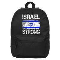 Support Israel Pray For Israel Israel Strong Israel Flag 16 in Basic Backpack