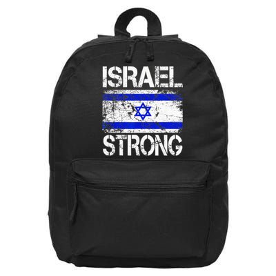 Support Israel Pray For Israel Israel Strong Israel Flag 16 in Basic Backpack