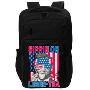 Sippin On Liberty 4th of July Abraham Lincoln Impact Tech Backpack