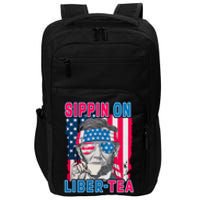 Sippin On Liberty 4th of July Abraham Lincoln Impact Tech Backpack