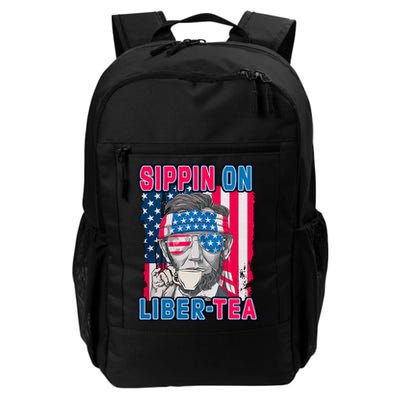 Sippin On Liberty 4th of July Abraham Lincoln Backpack