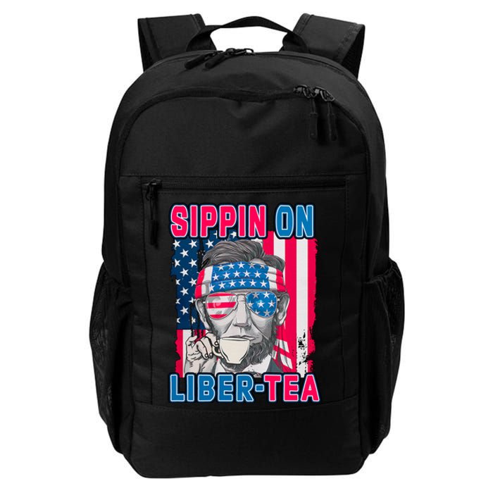 Sippin On Liberty 4th of July Abraham Lincoln Daily Commute Backpack